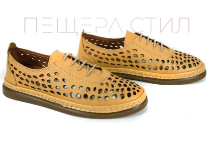 pantofi damă vară Soraya Lune galben muștar piele naturală