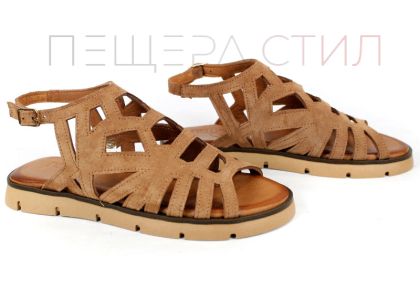 sandale dama velur maro deschis joase