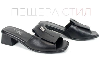 papuci damă piele naturală negri