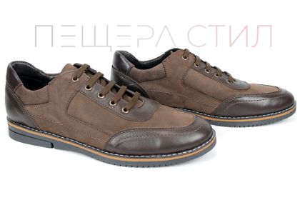 Zentaro Line – pantofi casual bărbați din nabuc și piele naturală maro
