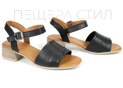 sandale damă Alexa negre piele naturală
