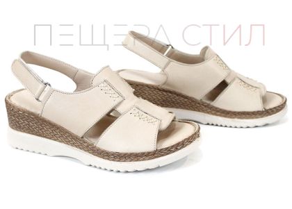 sandale dama nina castillo bej piele naturala
