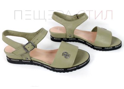 Isabella Cortez – sandale damă din piele naturală verde modern