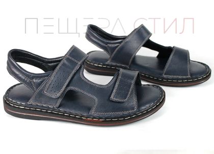 Marco Valente – Sandale bărbătești confortabile din piele naturală bleumarin