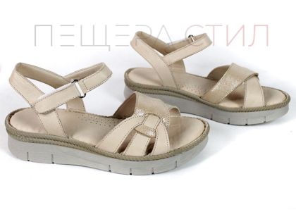 Talina Sora – Sandale damă din piele naturală bej cu talpă confortabilă