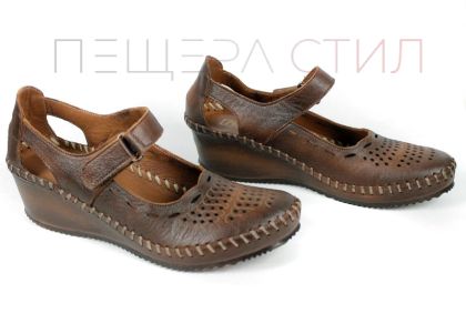 1237TKK – pantofi damă de vară din piele naturală maro