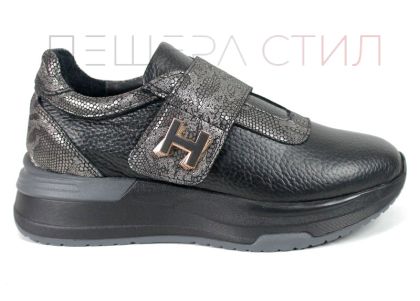 Marielle Voss – sneakers dama respirabili cu mesh și velur negri