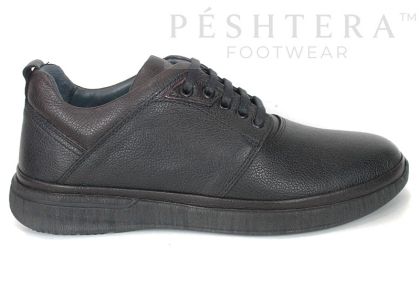 Enzo Carbone – pantofi casual pentru bărbați din piele naturală granulată neagră