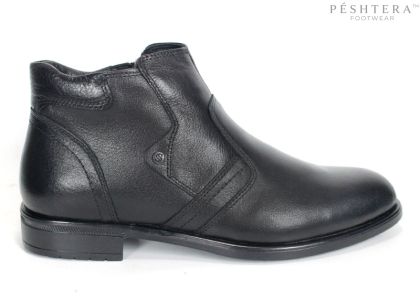 Ghete elegante pentru bărbați Dario Bellucci din piele naturală moale, negre, cu fermoar și căptușeală călduroasă – PESHTERA™