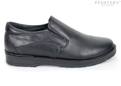Pantofi casual bărbați Adrian Moretti fără șireturi din piele naturală neagră