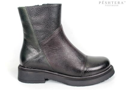 Ghete de iarnă damă Giulia Bellandi din piele naturală neagră, bordo și verde închis