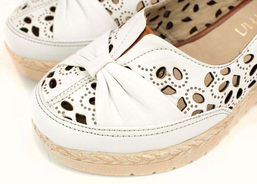 Pantofi de vara de dama cu perforare 400 B realizati integral din piele naturala