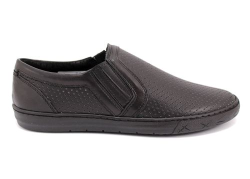 Pantofi barbati de vara cu perforatie fina in negru Y 103-k CH