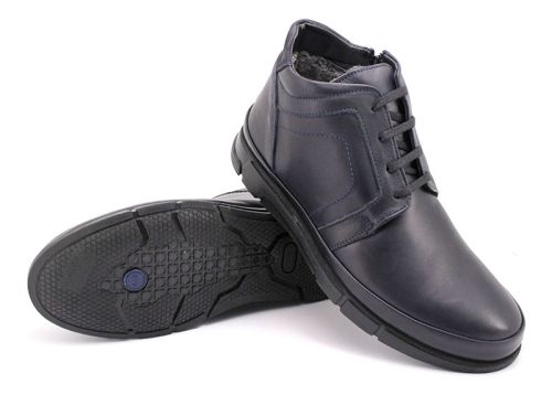 Ghete barbati din piele naturală în albastru 074 SN