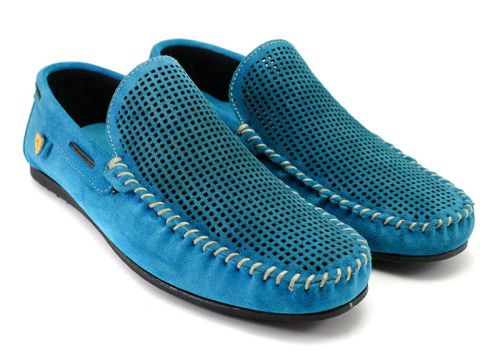 Mocasini Barbati in albastru deschis / turcoaz / 506 TU