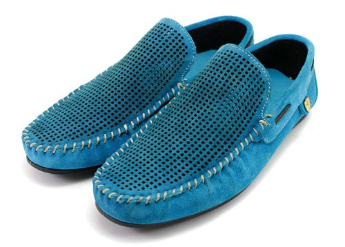 Mocasini Barbati in albastru deschis / turcoaz / 506 TU