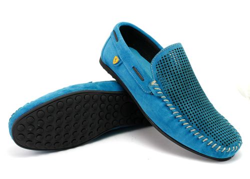 Mocasini Barbati in albastru deschis / turcoaz / 506 TU