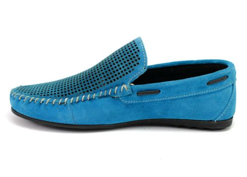 Mocasini Barbati in albastru deschis / turcoaz / 506 TU