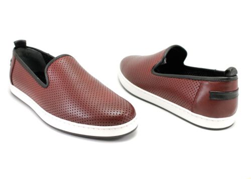 Pantofi moale barbati in intuneric visiniu 701p BR