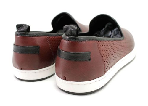 Pantofi moale barbati in intuneric visiniu 701p BR