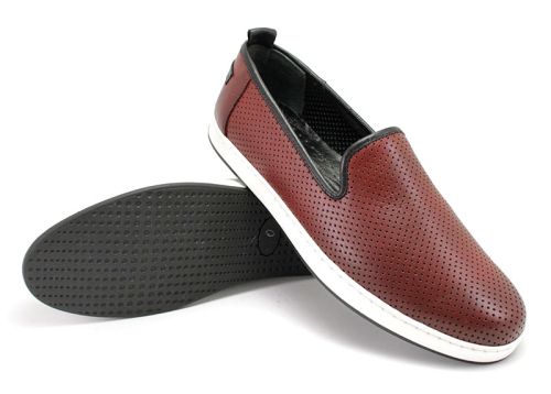 Pantofi moale barbati in intuneric visiniu 701p BR