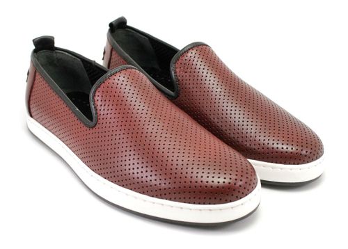 Pantofi moale barbati in intuneric visiniu 701p BR