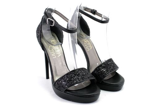 Sandale elegante dama cu platforma in negru 884-1 CH