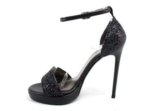Sandale elegante dama cu platforma in negru 884-1 CH