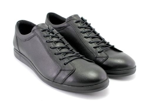 Pantofi barbati din piele in negru MET 014 CH