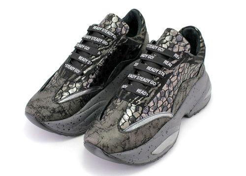 Pantofi sport de damă pentru purtarea zilnică în culori exotice din piele naturală - 222.1 SZ