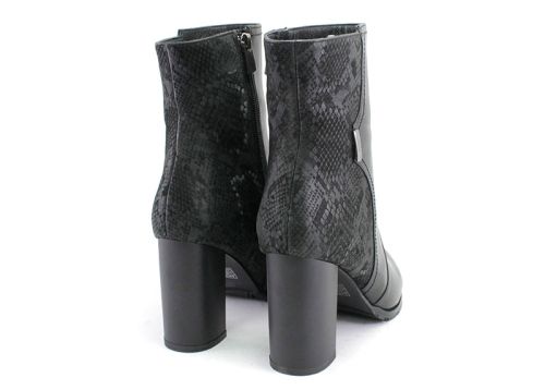 Botine de damă din piele naturală în negru 316 CH