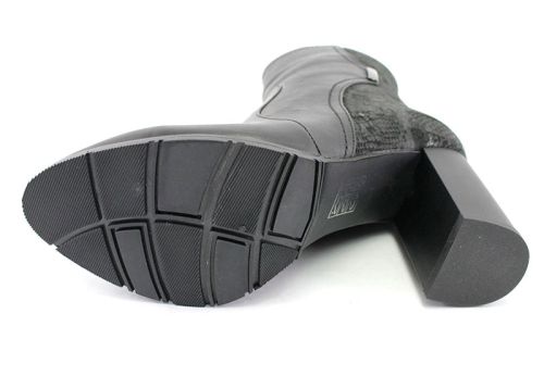 Botine de damă din piele naturală în negru 316 CH