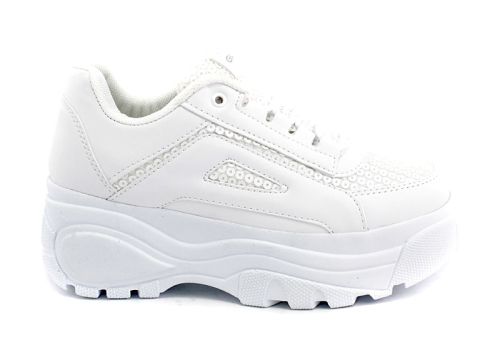 Adidași de damă în alb 664 B