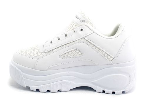 Adidași de damă în alb 664 B