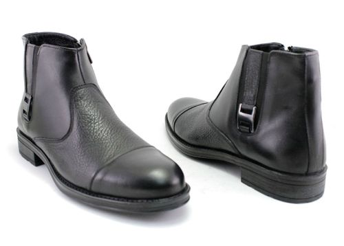 Cizme formale barbatesti de culoare neagra, model Dallas.