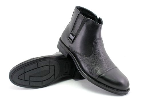 Cizme formale barbatesti de culoare neagra, model Dallas.