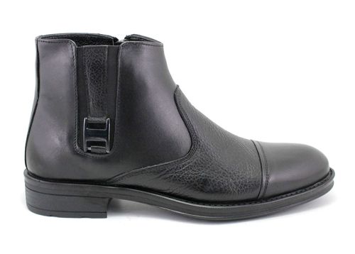 Cizme formale barbatesti de culoare neagra, model Dallas.