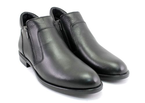 Ghete formale barbati din piele, de culoare neagrа, model Orlando.