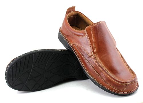 Mocasini barbati maro din piele naturală, model 06