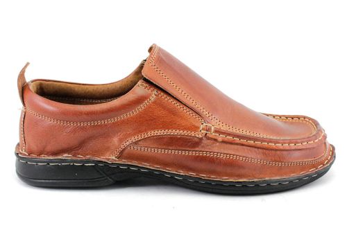 Mocasini barbati maro din piele naturală, model 06