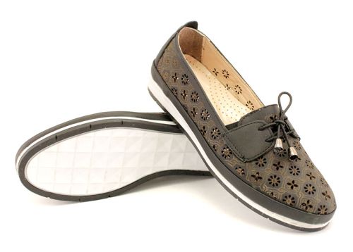 Pantofi casual pentru femei cu piele perforată - Model Denitsa.