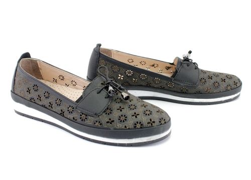 Pantofi casual pentru femei cu piele perforată - Model Denitsa.