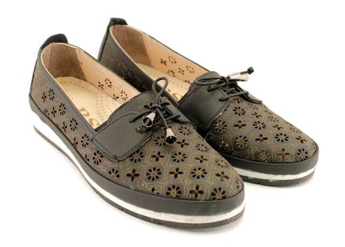 Pantofi casual pentru femei cu piele perforată - Model Denitsa.