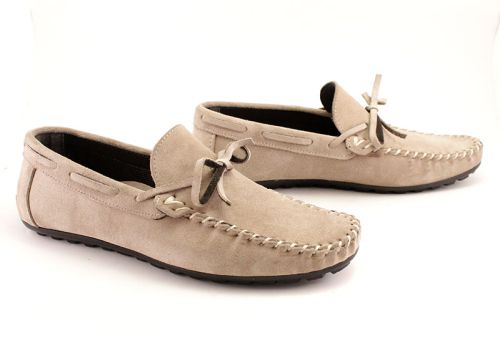 Mocasini barbati Suede natural Culoare bej - Model Mark.