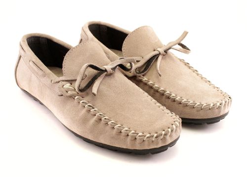 Mocasini barbati Suede natural Culoare bej - Model Mark.