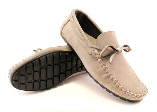 Mocasini barbati Suede natural Culoare bej - Model Mark.
