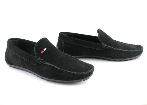 Mocasini de piele intoarsa pentru barbati in albastru, model Maxim.