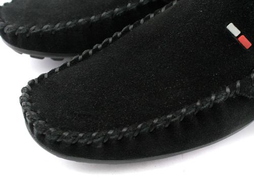 Mocasini de piele intoarsa pentru barbati in albastru, model Maxim.