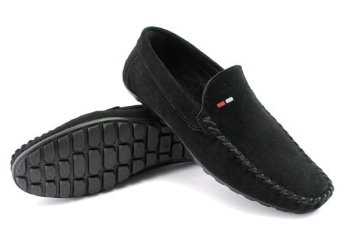Mocasini de piele intoarsa pentru barbati in albastru, model Maxim.