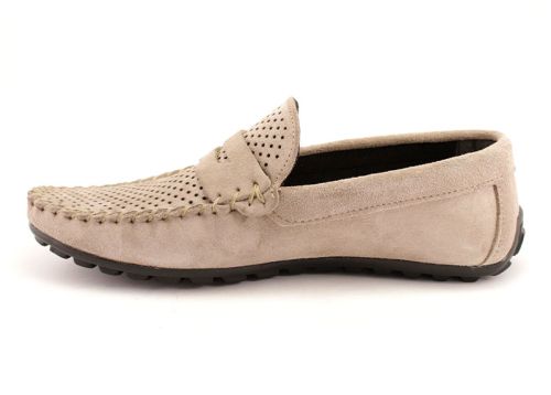 Mocasini barbati Piele intoarsa Coloare bej - model Manuel